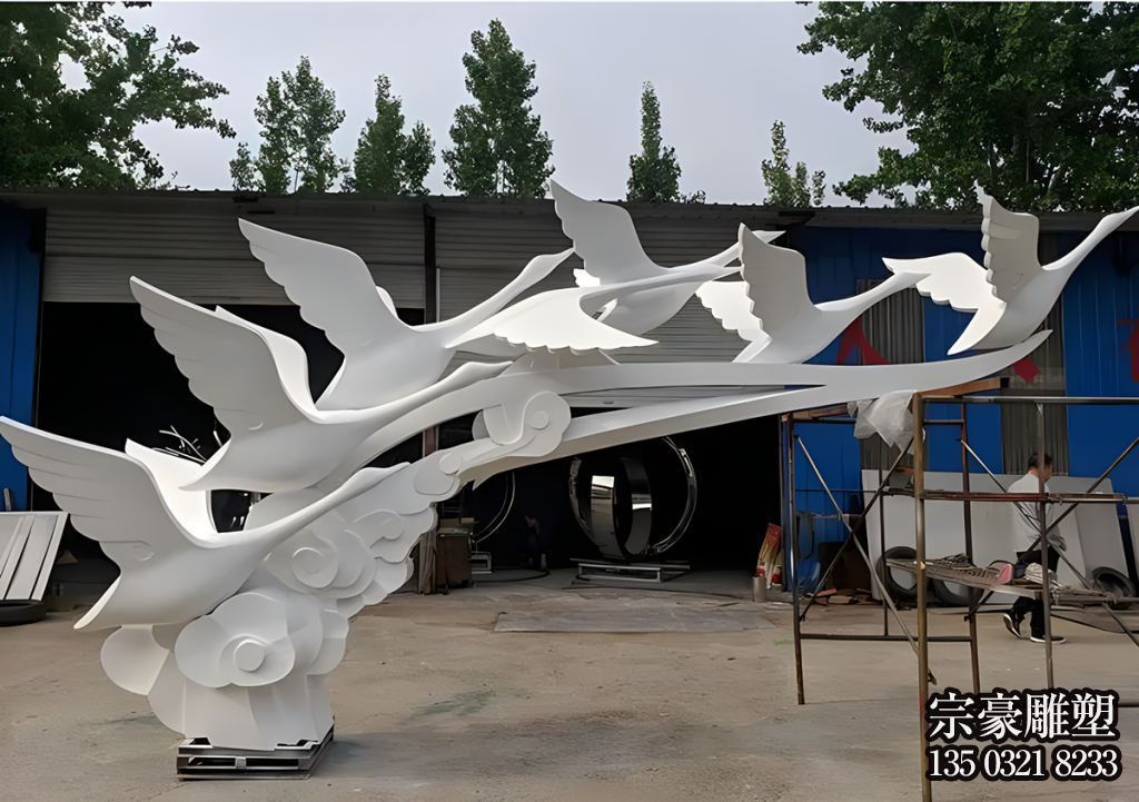 不銹鋼大雁景觀雕塑擺件 不銹鋼大雁景觀雕塑擺件