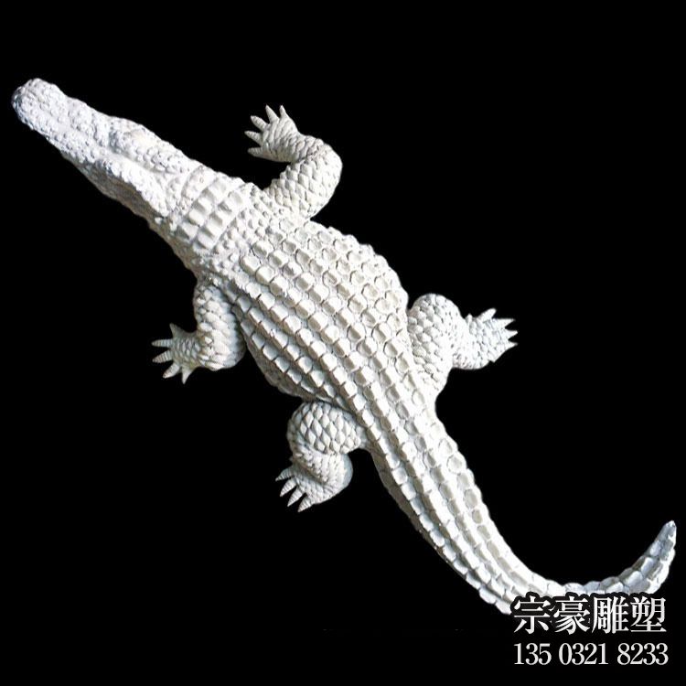 大理石石刻仿真鱷魚雕塑擺件 大理石石刻仿真鱷魚雕塑擺件