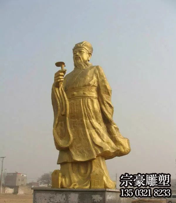 中國(guó)古代名醫(yī)李時(shí)珍鑄銅漆金雕像 中國(guó)古代名醫(yī)李時(shí)珍鑄銅漆金雕像