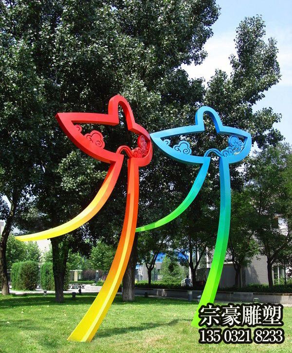 風箏造型抽象不銹鋼人物景觀雕塑 風箏造型抽象不銹鋼人物景觀雕塑