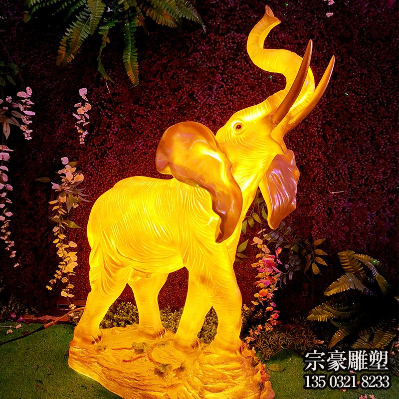 玻璃鋼發光小象雕塑擺件 玻璃鋼發光小象雕塑擺件