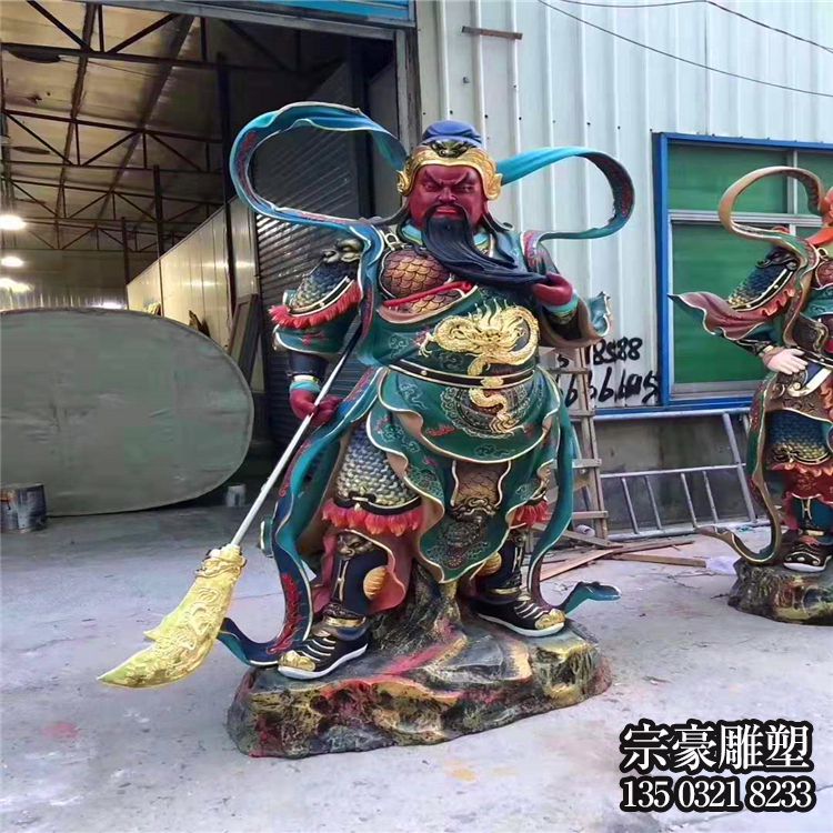 純銅彩繪關公關二爺銅雕 純銅彩繪關公關二爺銅雕